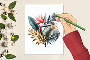 Black and Gold Tropical Clipart, a Graphic by designcity5 (Thumbnail 5 of 5)