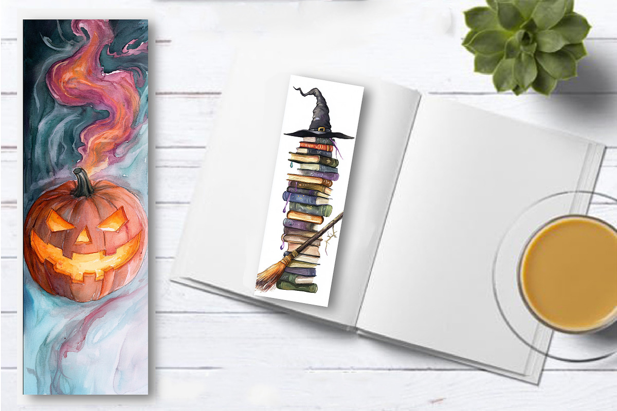 Halloween Printable Bookmarks, an Illustration by Watercolor design (Photo 2 of 4)