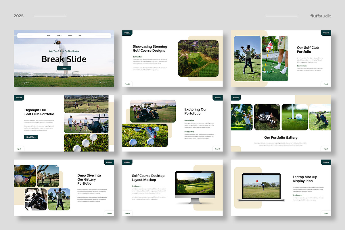 Golf Club Google Slides Template, a Presentation Template by fluffstudio (Photo 4 of 5)