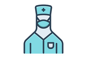 Surgical physician color icon, a Duotone Icon by Creative priyanka