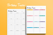 Printable Birthday Tracker, a Stationery Template by Graphicsnext (Thumbnail 2 of 6)