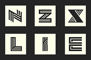 Letter Logo Template Vol 2, a Solid Icon by Tekuni (Thumbnail 4 of 12)