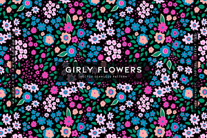 Girly Flowers Vector Print