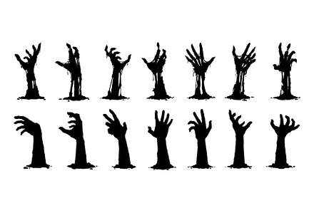Halloween zombie hands, an Illustration by Vector Tradition