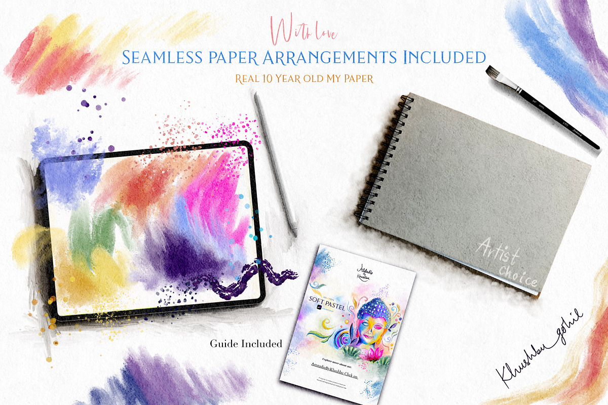Soft Pastel Procreate Brushes, a Brush Add-On by ArtstudioByKhushbu (Photo 6 of 9)