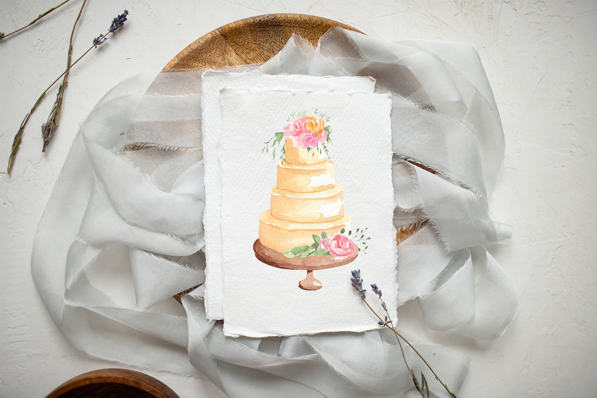 Watercolor Wedding Clipart, a Decorative Illustration by natalisart (Photo 4 of 4)