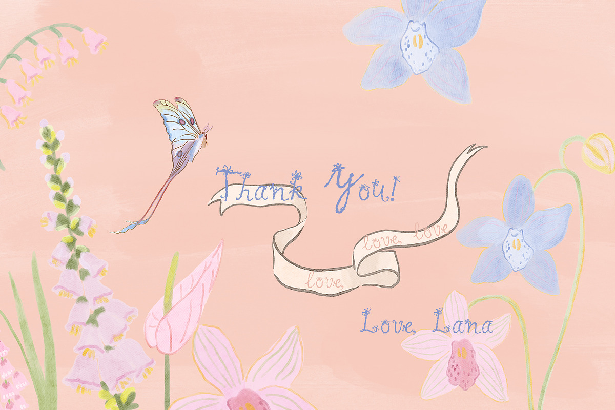 Hand-Painted Pastel Floral Whimsy, a Decorative Illustration by Lana Elanor (Photo 16 of 16)