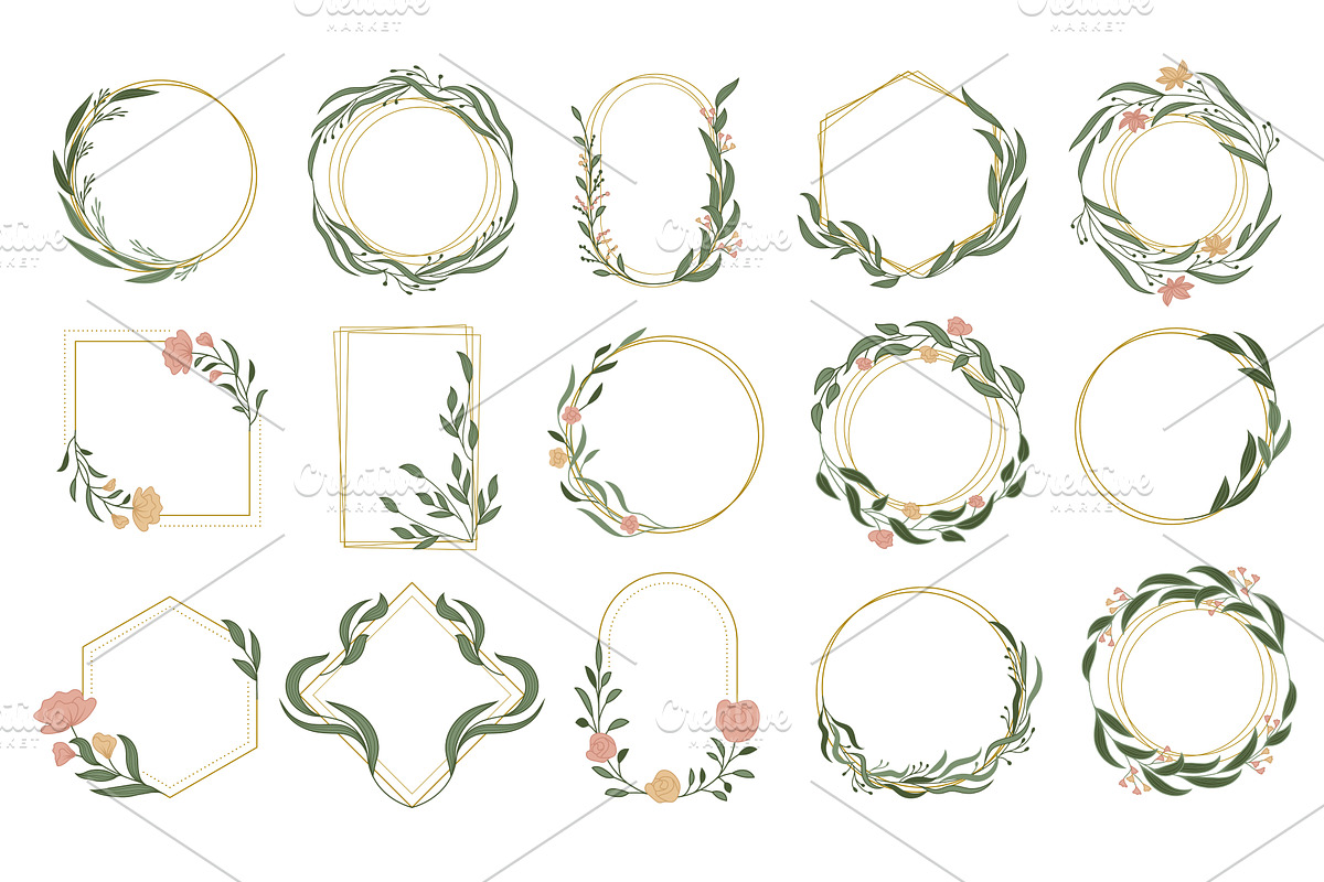 Botanical frames. Floral design, an Illustration by Onyx