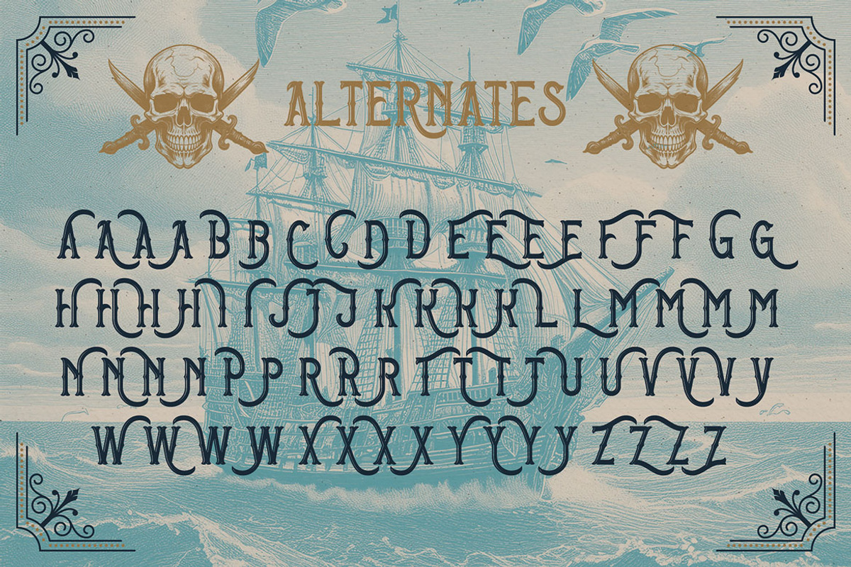 Pirate Rum Vintage Label Font, a Serif Font by JumboDesign (Photo 6 of 6)