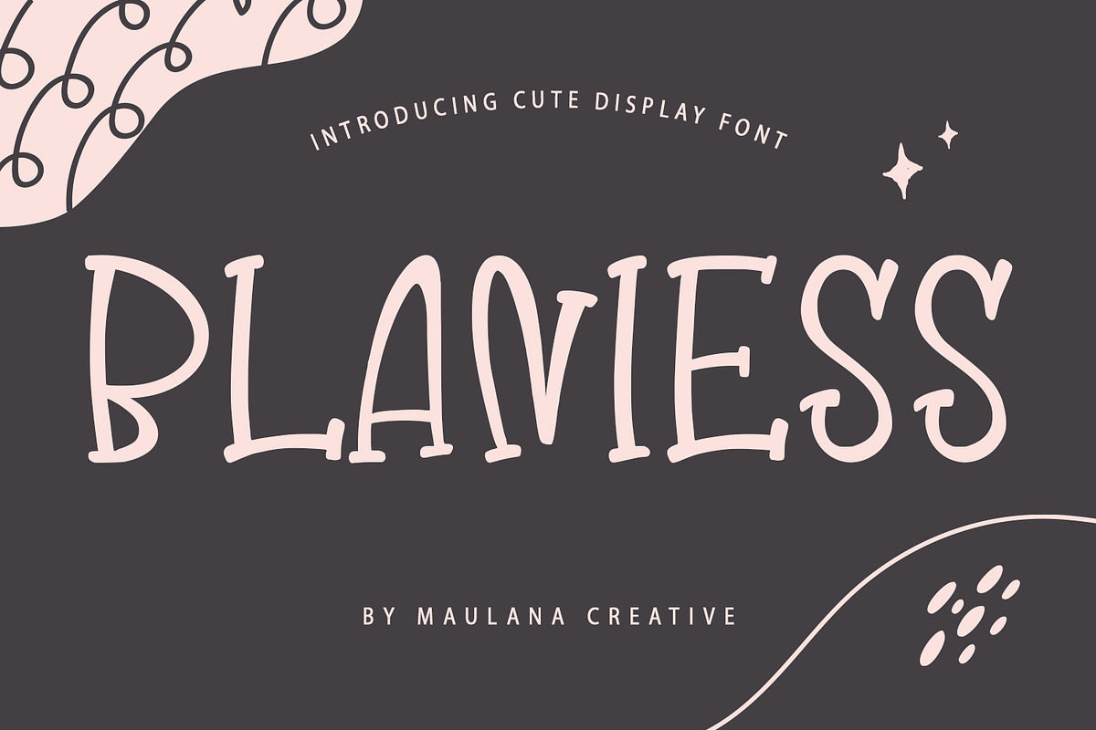 Blaniess Cute Display Font, a Handwritten Font by Maulana Creative (Photo 1 of 7)