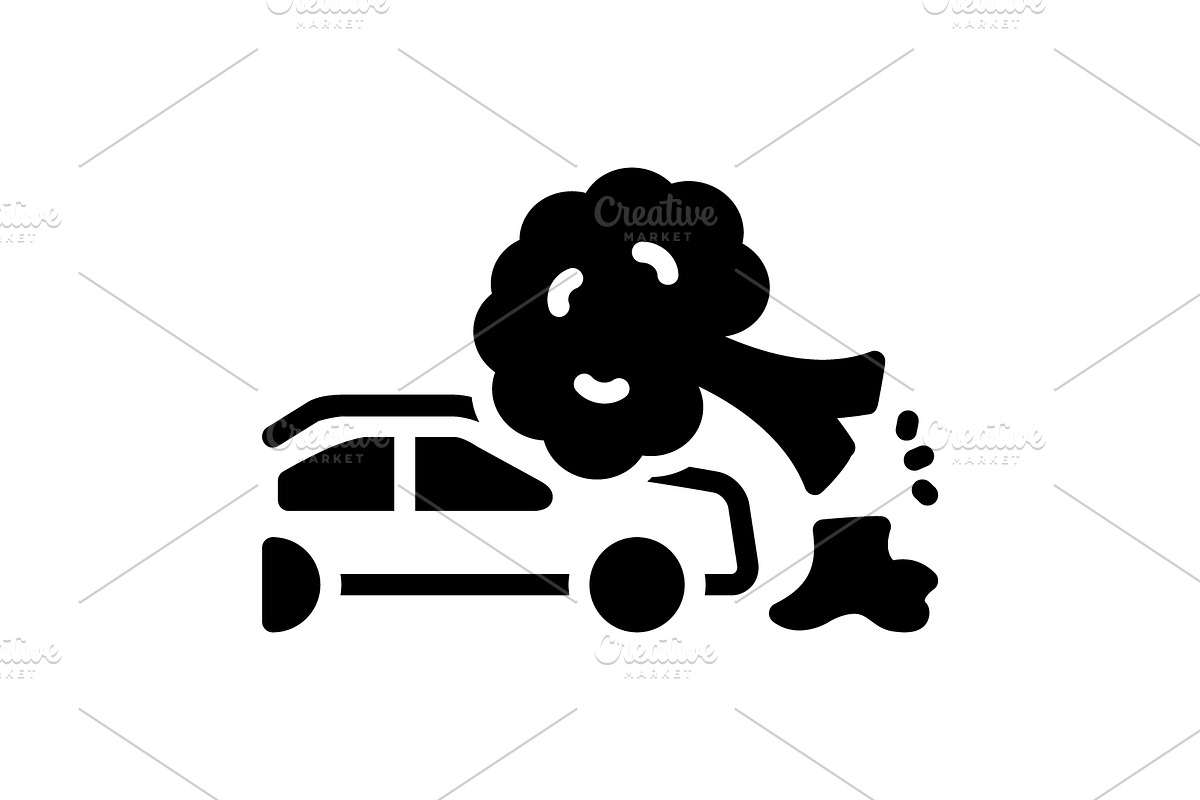 Fallen car solid icon, a Solid Icon by Creative priyanka