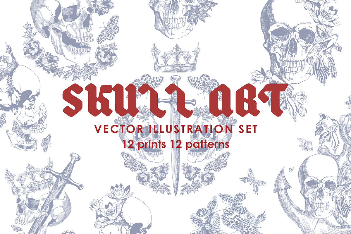 Skull art, a Texture Illustration by LanaDzi (Photo 1 of 12)