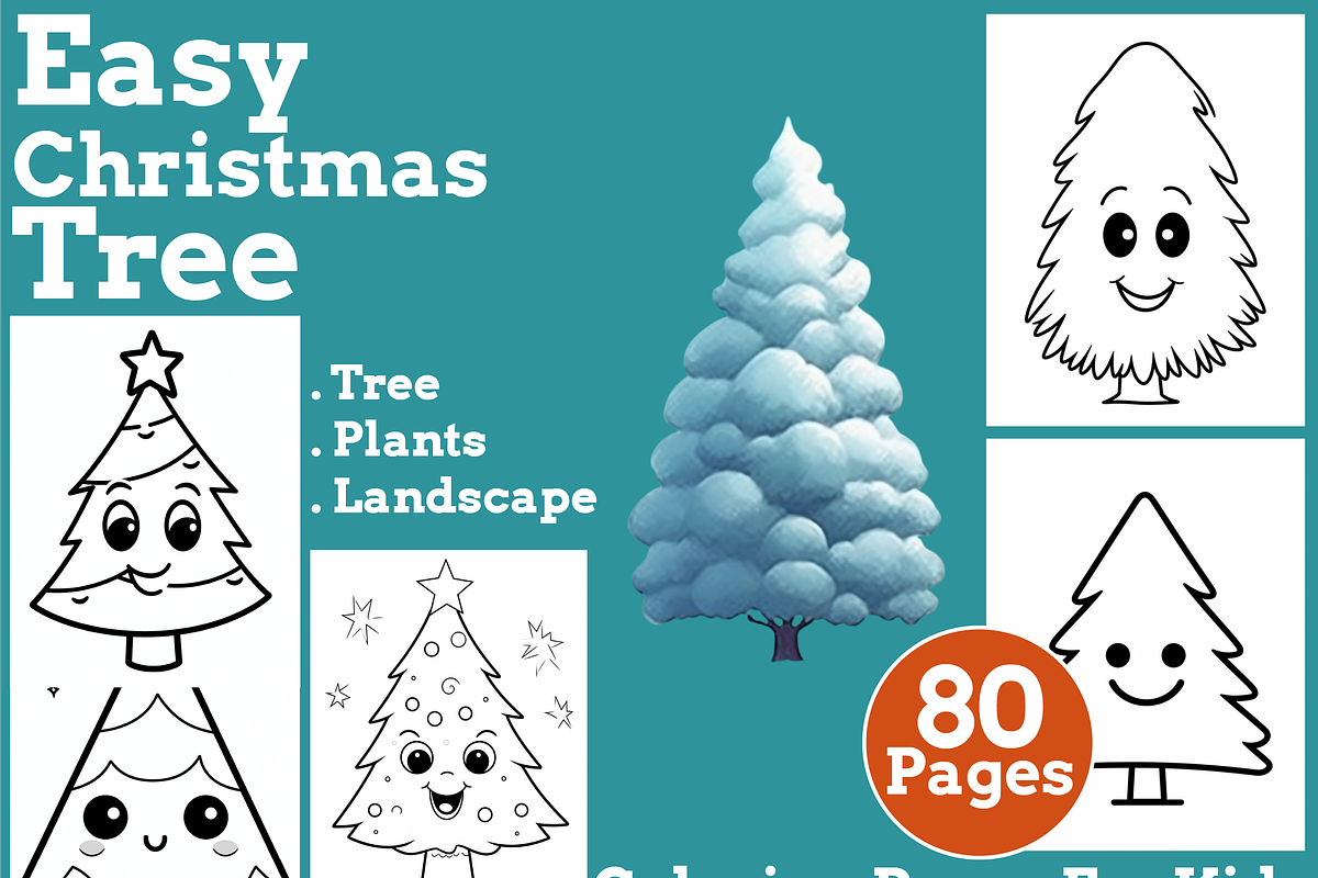 Easy Christmas Tree Coloring Pages, an Animal Illustration by martinblan (Photo 1 of 4)