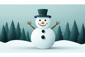 Illustration Of A Snowman With A Top