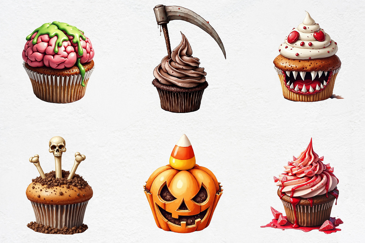 Halloween Cupcake PNG, an Illustration by CrexoraLab (Photo 5 of 5)