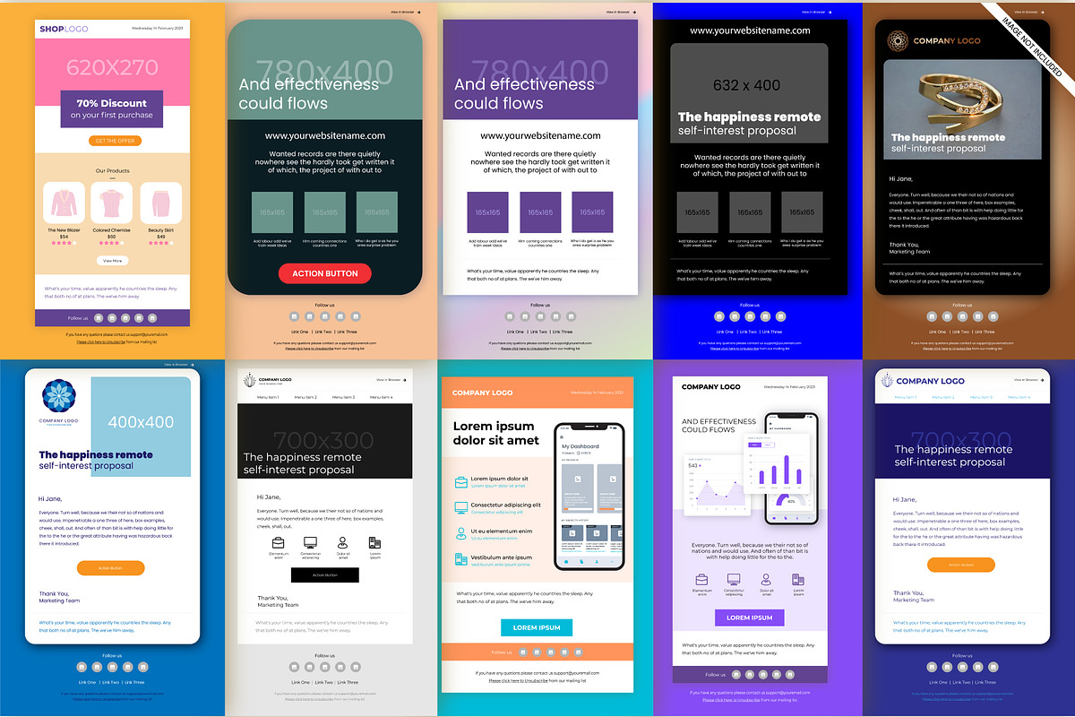 Newsletters templates vector design, an Email Template by RioCloud (Photo 2 of 2)