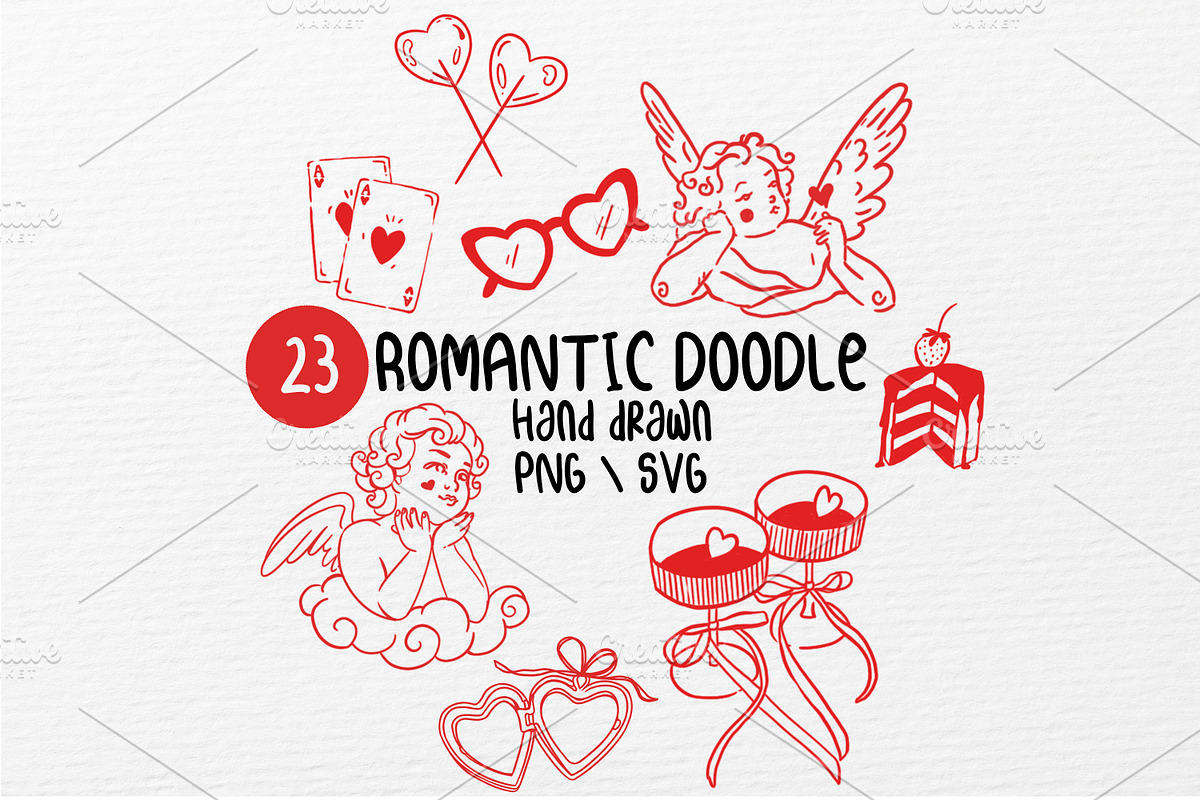 Romantic Clipart Bundle PNG & SVG, a Seasonal Illustration by Marine art (Photo 1 of 4)