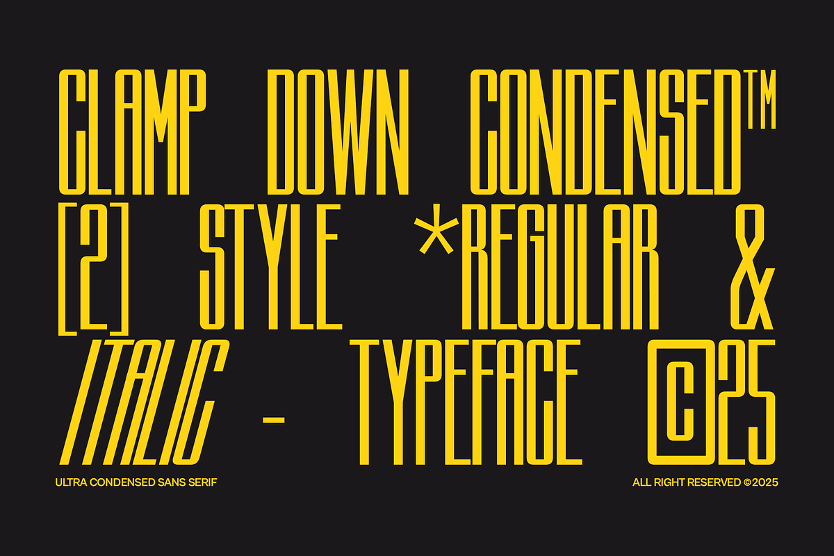 Clampdown - Ultra Condensed Sans, a Font by Indotype Foundry (Photo 4 of 10)