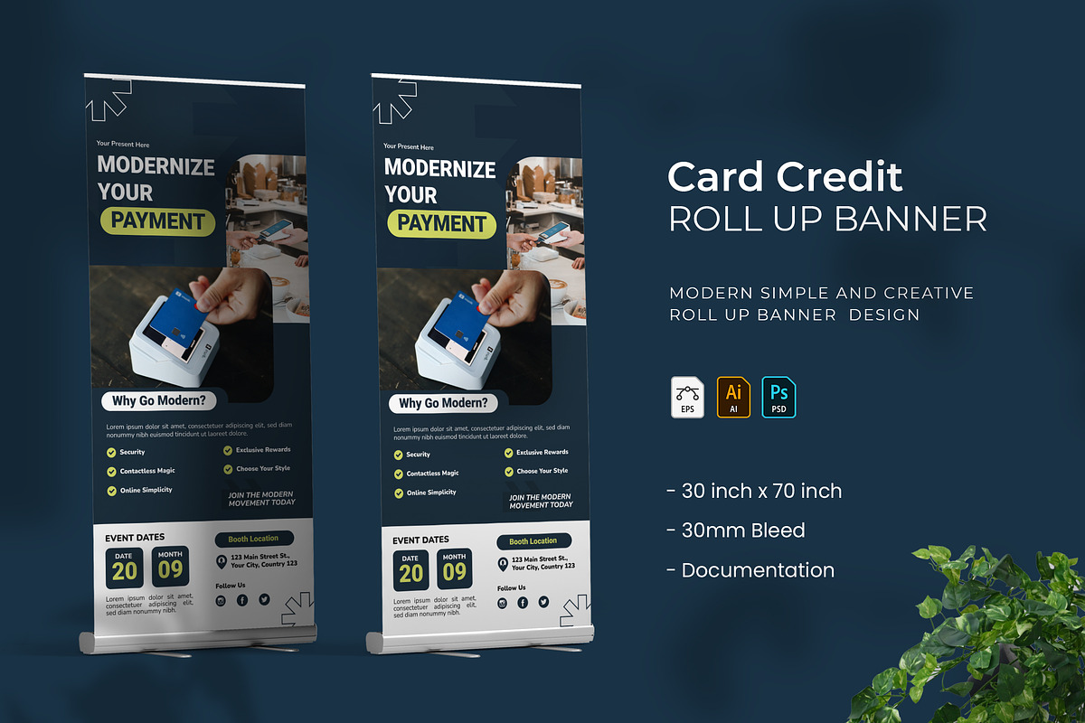 Card Credit Payment - Roll Up Banner, a Print Template by VUNIRA