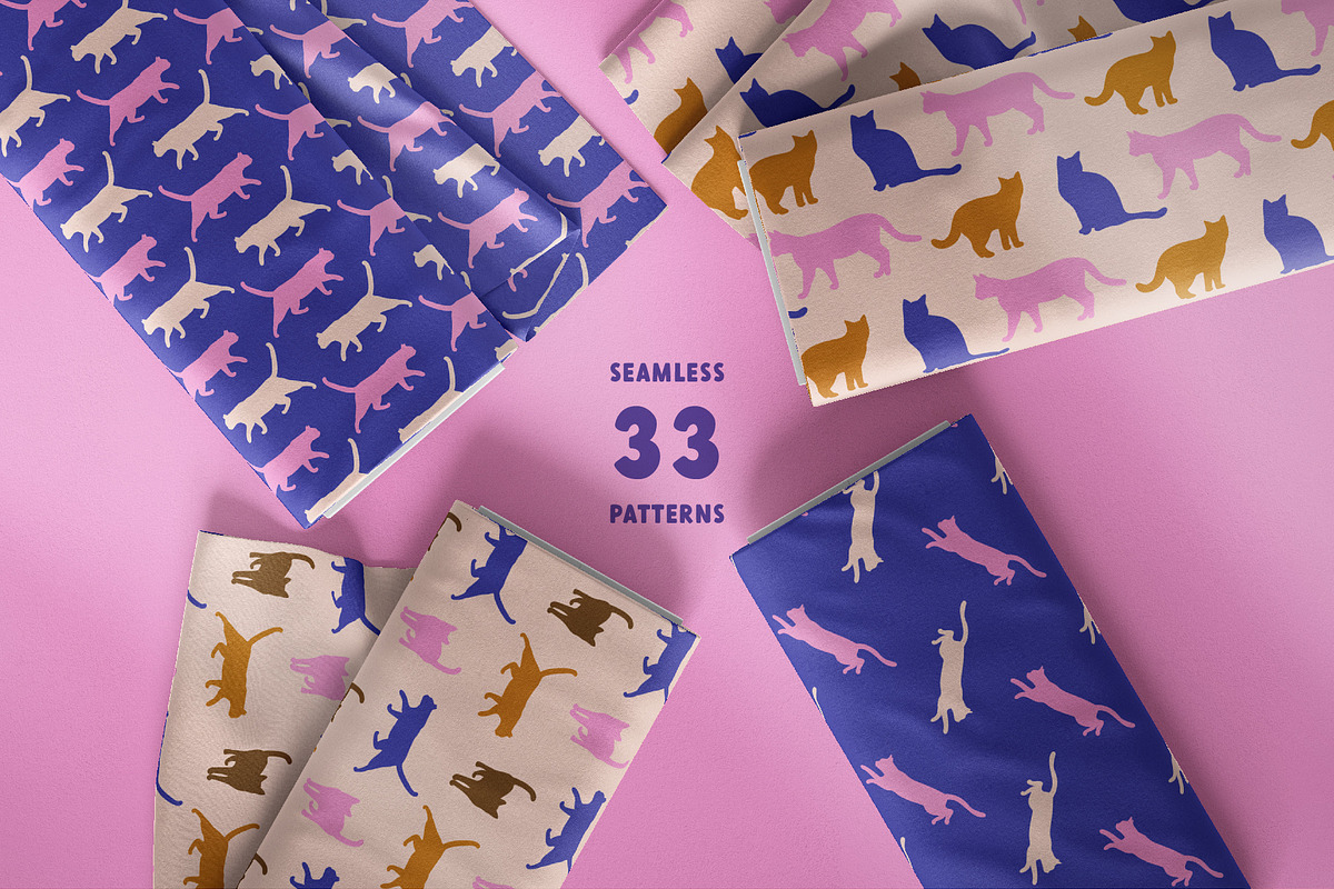 Flat Cat Modern Patterns, a Pattern Graphic by Tiger and Flower (Photo 15 of 21)