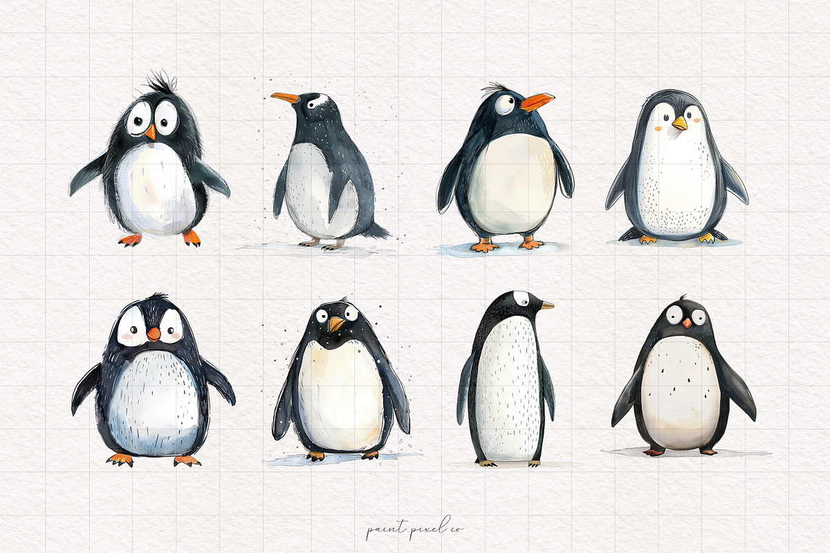 Penguin Clipart Graphics, an Animal Illustration by PaintPixelCo (Photo 6 of 10)