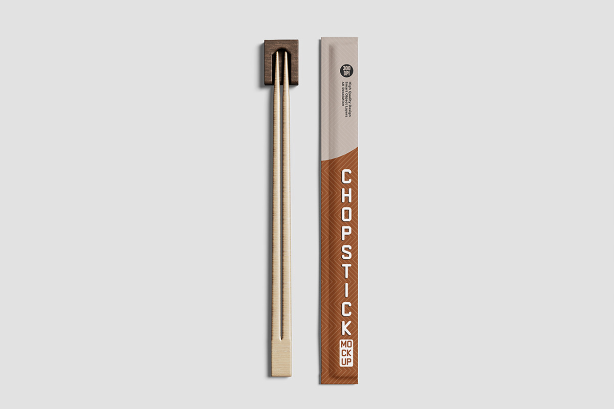 Modern Chopstick Mockup For Branding, an Advertising Mockup by bimockup (Photo 5 of 6)