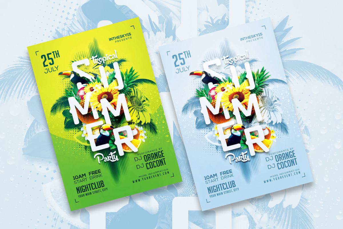Tropical Summer V2 Flyer Template, a Flyer Template by InTheSky15 (Photo 5 of 6)