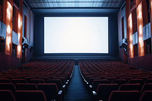 Empty cinema ready for the show, a Photo by Beautiful things