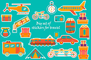 Big set of icons and stickers travel, an Illustration by moto_cat (Thumbnail 3 of 5)