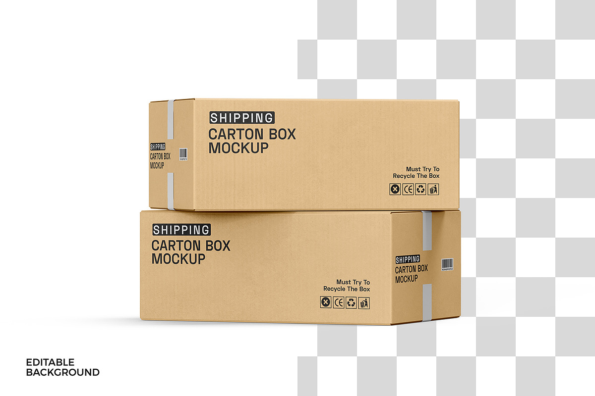 Cardboard Box with Tape Mockup, a Packaging Mockup by RamStudio2 (Photo 16 of 16)