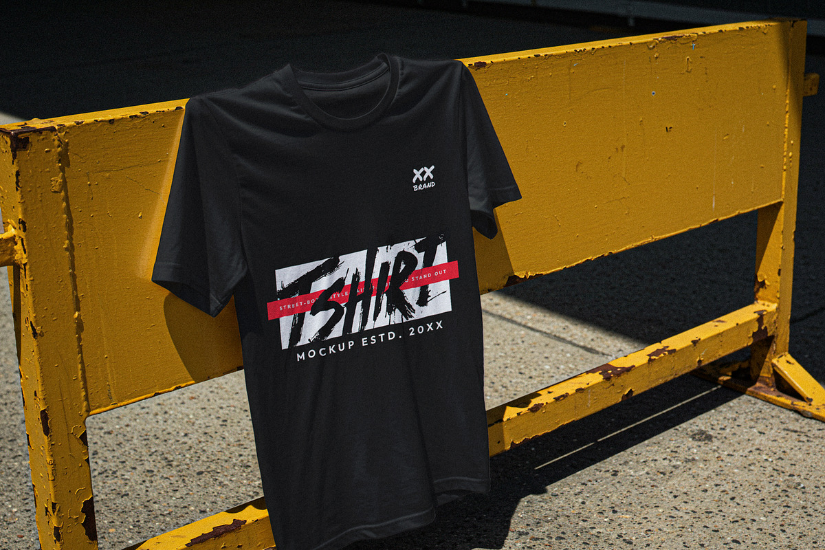 Black Cotton T-shirt Mockup, an Apparel Mockup by Designer Dude