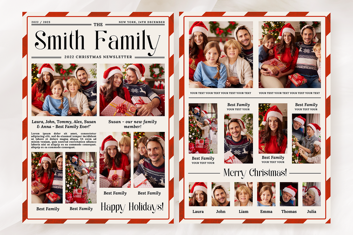 Christmas Newsletter Canva Template, a Stationery Template by SarenkaDesignShop (Photo 1 of 5)