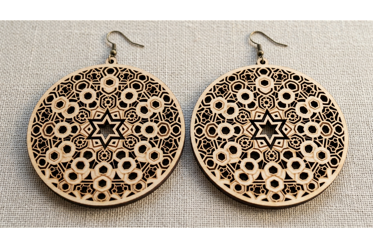 Mandala Earring Vector, an Object Graphic by hafijul (Photo 11 of 11)
