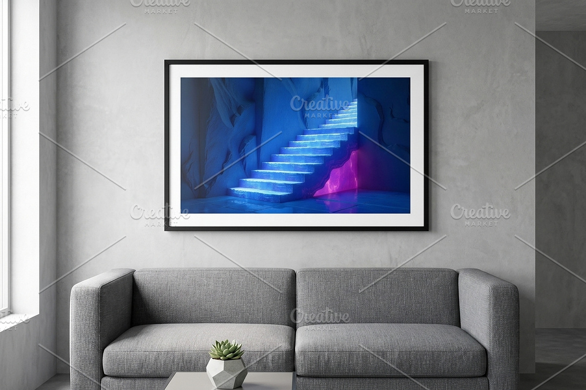 Glowing Ice Cave Staircase Backdrop, a Background Graphic by Aura Canyon HQ (Photo 4 of 9)