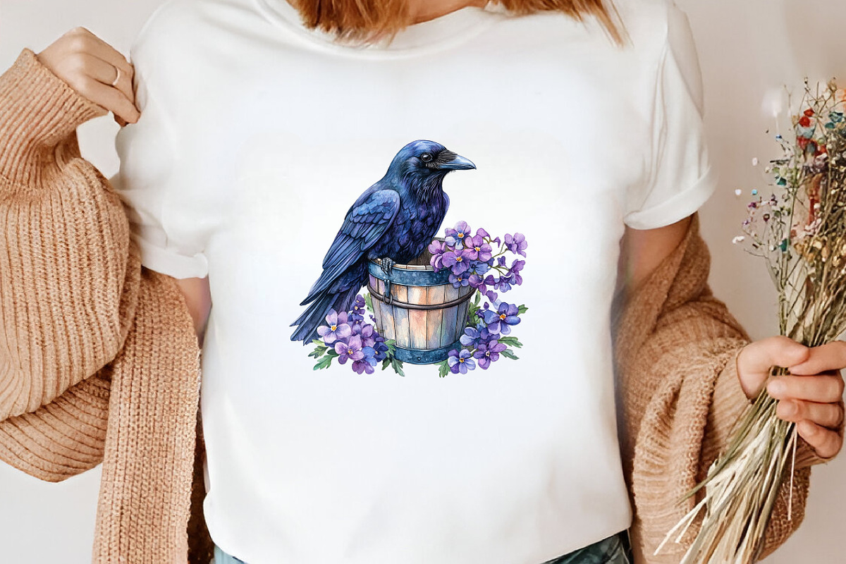 Watercolor Halloween Bucket Flowers, an Illustration by Canvas Craft (Photo 3 of 8)