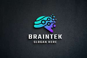 Modern AI Brain Technology Logo, a Branding & Logo Template by Design_Planet