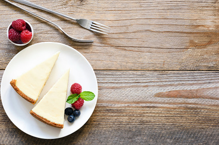 New York cheesecake, top view, a Food & Drink Photo by The baking man