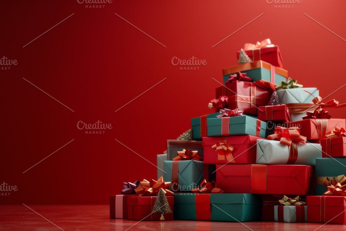 86 Gift boxes with ribbons and bows, a Holiday Photo by Handmadefont (Photo 10 of 90)