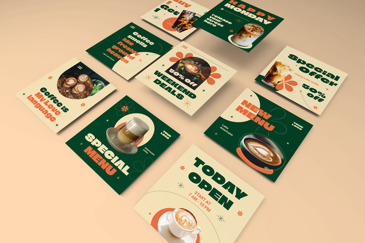 Coffee Shop Instagram Feeds, a Social Media Template by Jiwstudio (Photo 3 of 3)