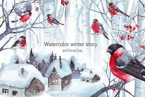 Watercolor winter story