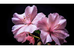 delicate water color pink flowers ai, a Nature Photo by pikepicture
