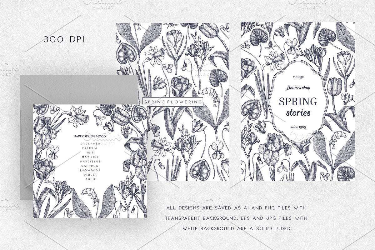Hand Drawn Spring Flowers Set, a Seasonal Illustration by Yevheniia (Photo 8 of 16)