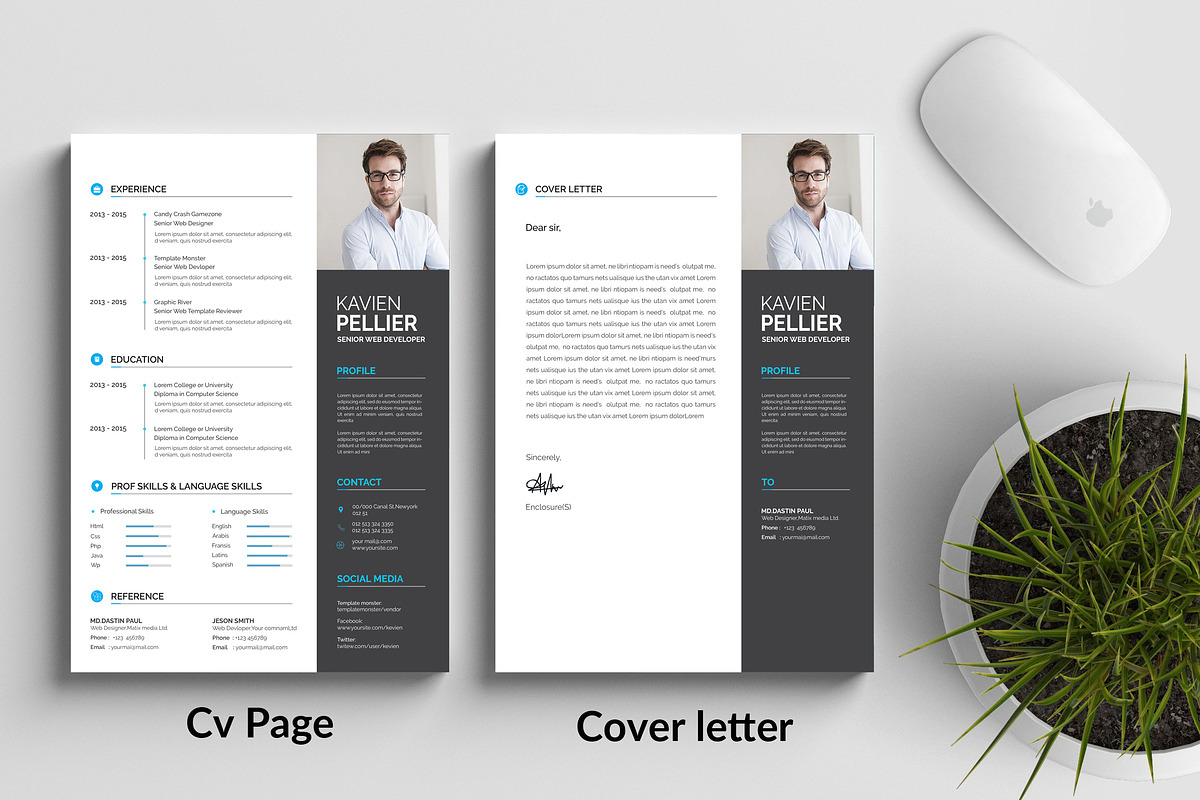 Modern Resume CV Template Design, a Resume Template by Blackcloud_Creations (Photo 7 of 8)