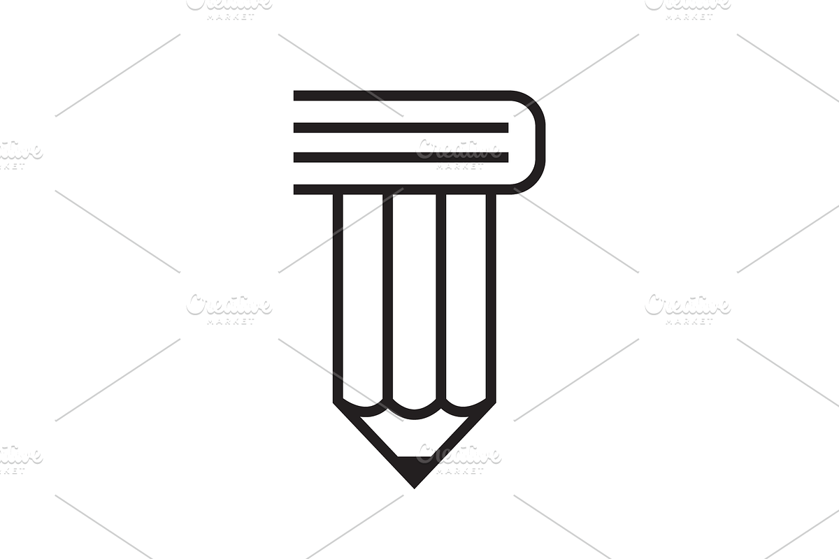 pencil book education line logo, a Branding & Logo Template by devastd