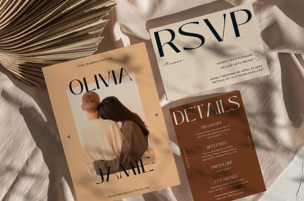 Modern & Minimalist Wedding Invite, an Invitation Template by StudioVonBraitenberg