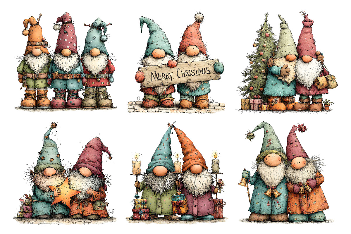 Christmas Whimsical Gnome Friend, a Seasonal Illustration by Creative Art (Photo 6 of 7)