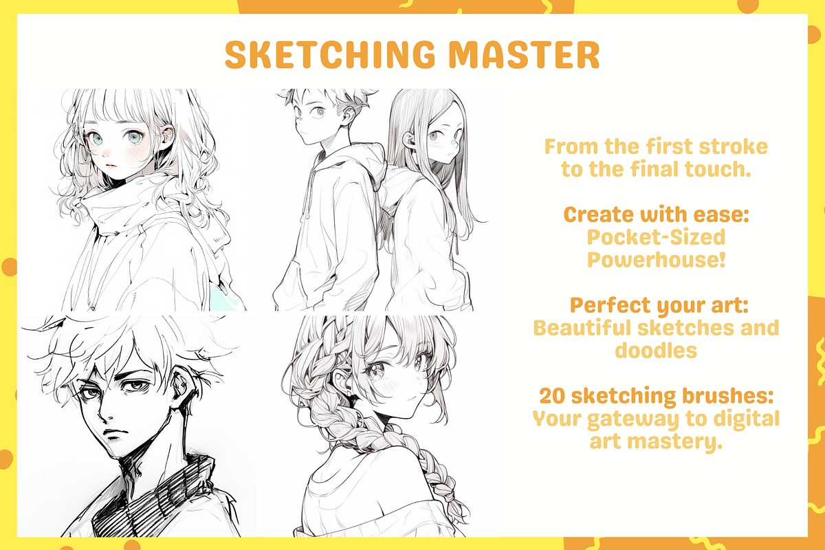 Procreate Anime Manga Sketching, a Brush Add-On by nikiartcorner (Photo 3 of 7)