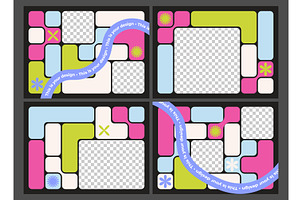 Retro bento grid templates, an Illustration by art PVP - market