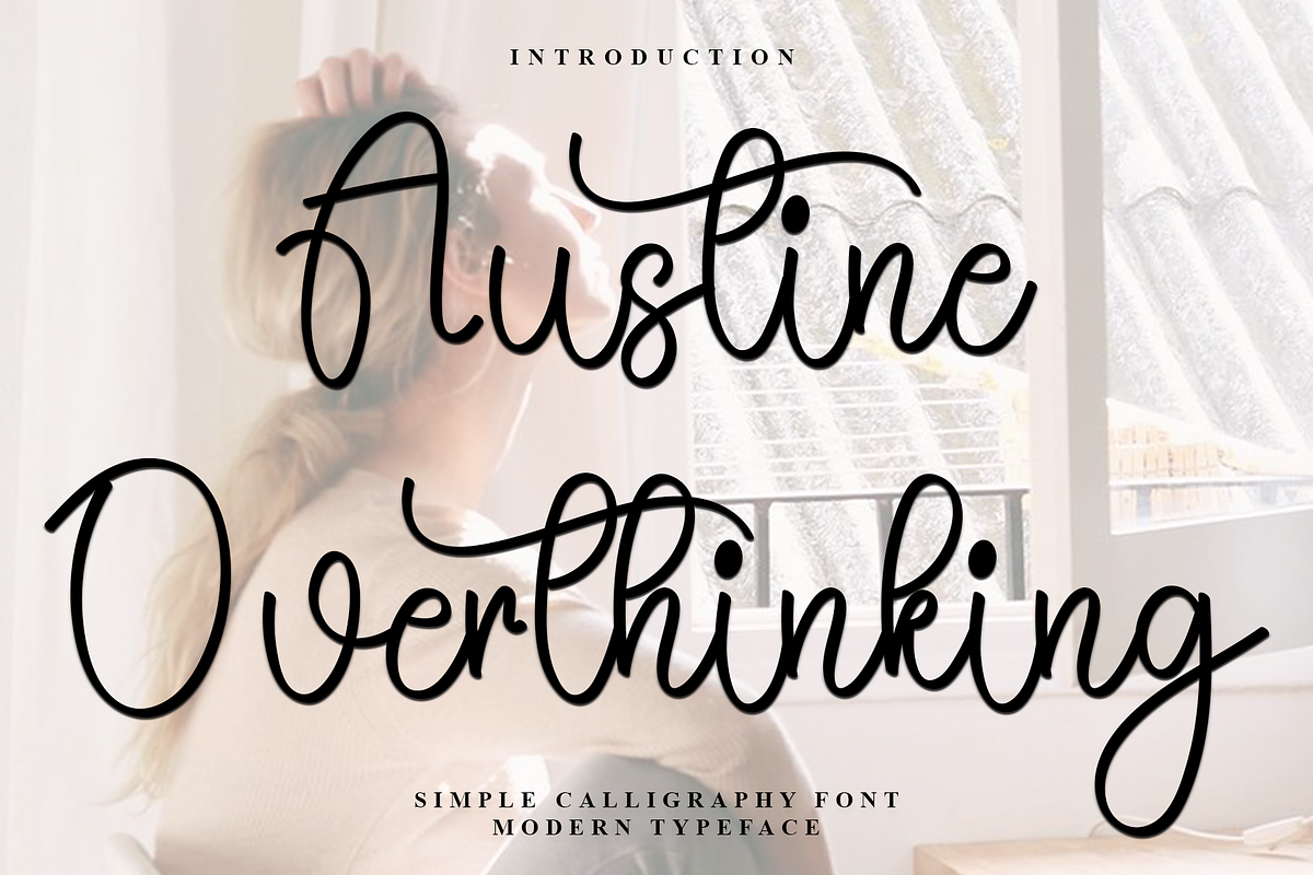 Austine Overthinking, a Handwritten Font by InermediaSTUDIO (Photo 1 of 9)