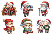 Christmas Elderly Clipart Set, an Illustration by Daily.Designs (Thumbnail 5 of 5)